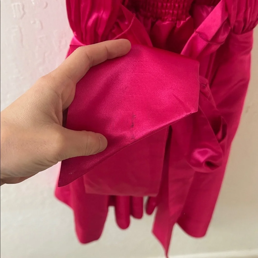 Maeve Anthropologie Hot Pink Satin A-line Mini Party Cocktail Dress Size 0 NWT